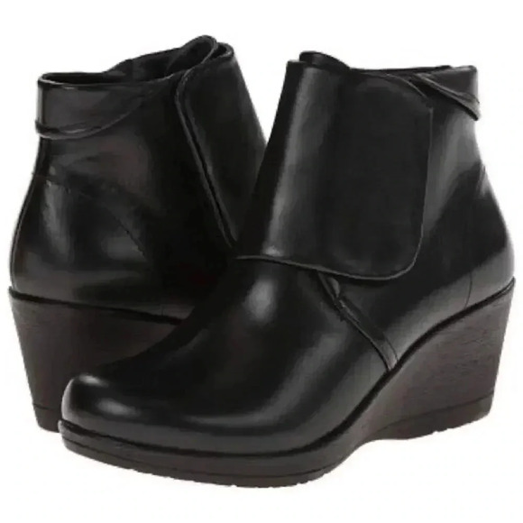 Dansko Romy Wedged Leather Booties - Picture 1 of 10
